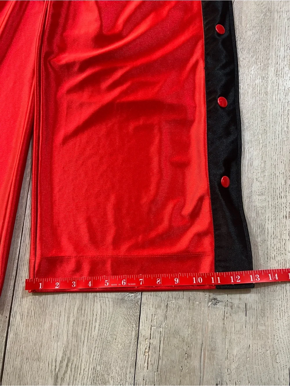 Nike Womens Track Pants Sportswear Glam Dunk Popper Red Black Wide Leg Sz S